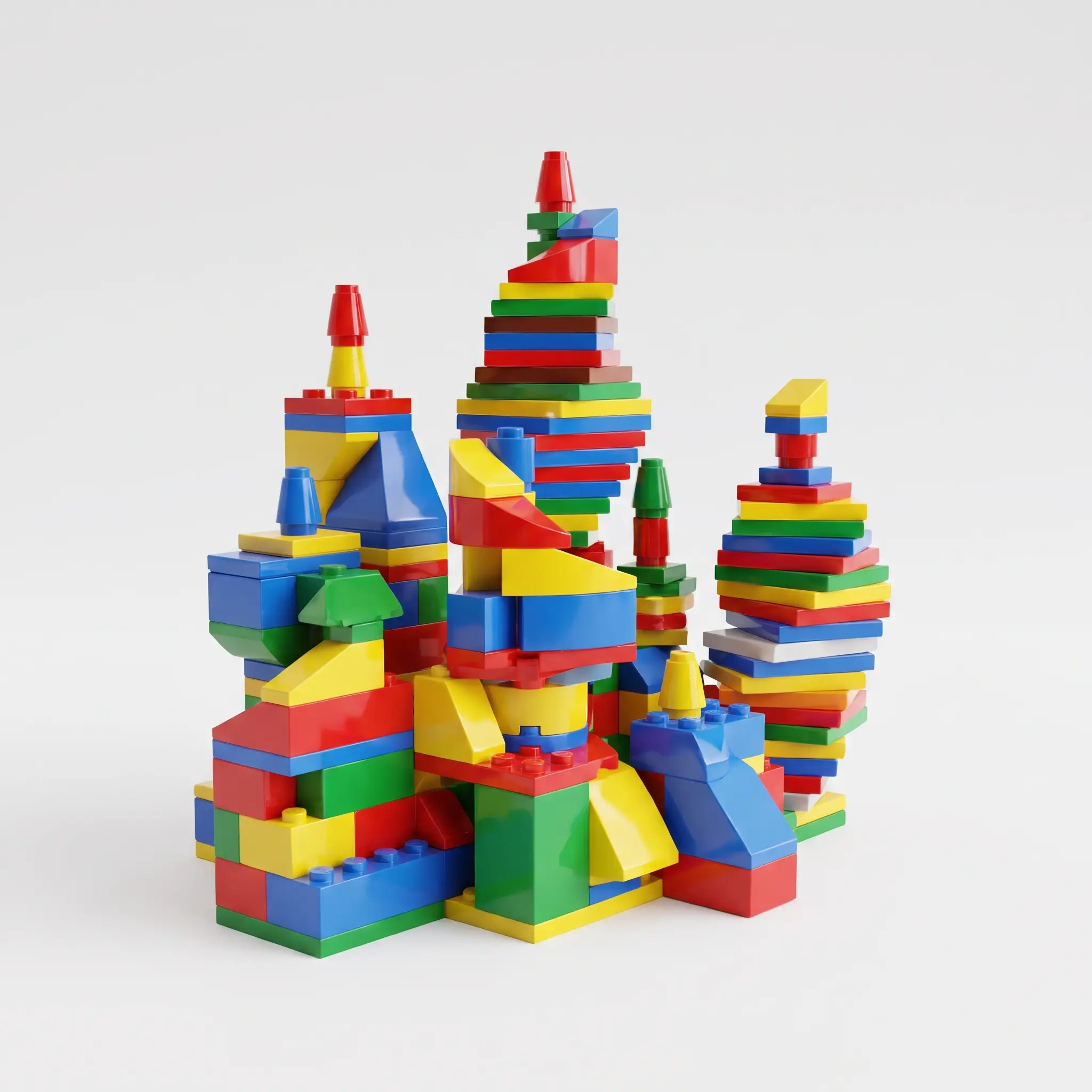 Bloques de construcción de colores en escultura abstracta